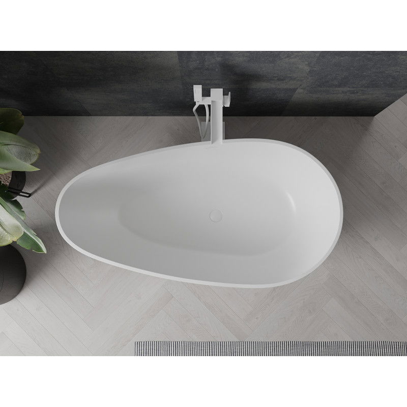 Mexen Palermo wanna wolnostojąca z konglomeratu 150 x 78 cm, biała mat - 57211507800
