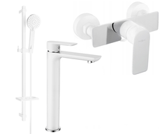 Mexen Alfa DQ40 zestaw prysznicowy, biały/chrom - 745714DQ40-02