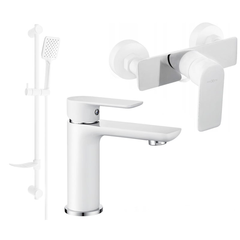 Mexen Alfa DF62 zestaw prysznicowy, biały/chrom - 745704DF62-02