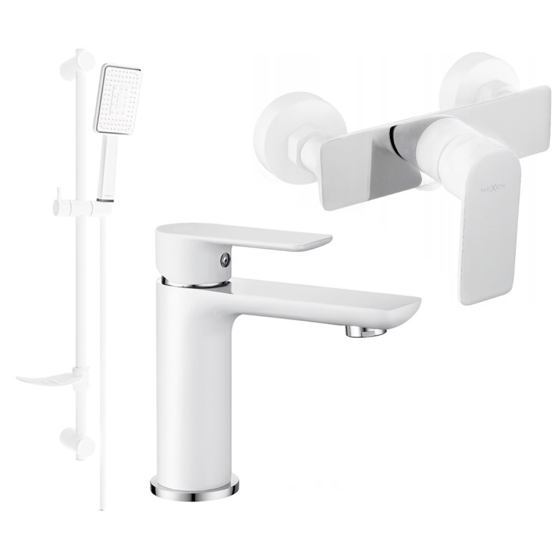 Mexen Alfa DF54 zestaw prysznicowy, biały/chrom - 745704DF54-02
