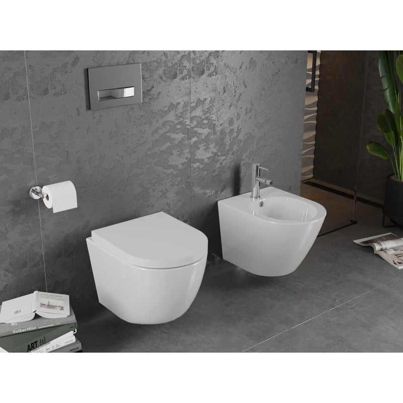 Mexen Lena miska wc Rimless z deską wolnoopadającą twarda, duroplast, biała połysk - 30220200