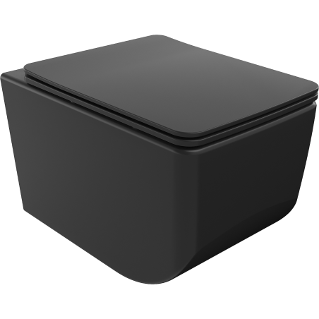 Mexen Vera miska wc Rimless z deską wolnoopadającą slim, duroplast, czarna mat - 30164070