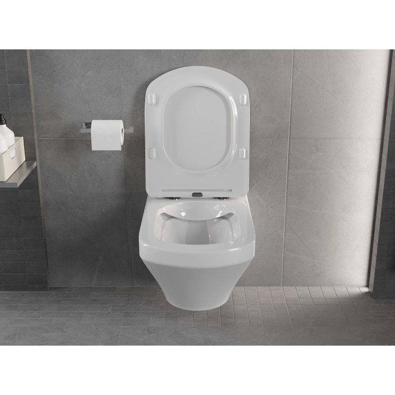 Mexen Vito miska wc Rimless z deską wolnoopadającą slim, duroplast, biała połysk - 30174000