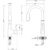 Mexen Cesar zlewozmywak granitowy 1-komorowy z ociekaczem i baterią kuchenną Savita, szary - 6514-71-672601-70-B