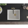 Mexen Pedro zlewozmywak granitowy 1-komorowy 560 x 460 mm, biały, syfon złoty - 6508561000-20-G