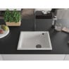Mexen Pedro zlewozmywak granitowy 1-komorowy 560 x 460 mm, biały, syfon czarny - 6508561000-20-B