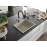 Mexen Pedro zlewozmywak granitowy 1-komorowy 560 x 460 mm, beżowy, syfon chrom - 6508561000-69