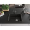 Mexen Pedro zlewozmywak granitowy 1-komorowy 560 x 460 mm, czarny/złoty metalik, syfon chrom - 6508561000-75