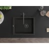 Mexen Pedro zlewozmywak granitowy 1-komorowy 560 x 460 mm, czarny/złoty metalik, syfon czarny - 6508561000-75-B