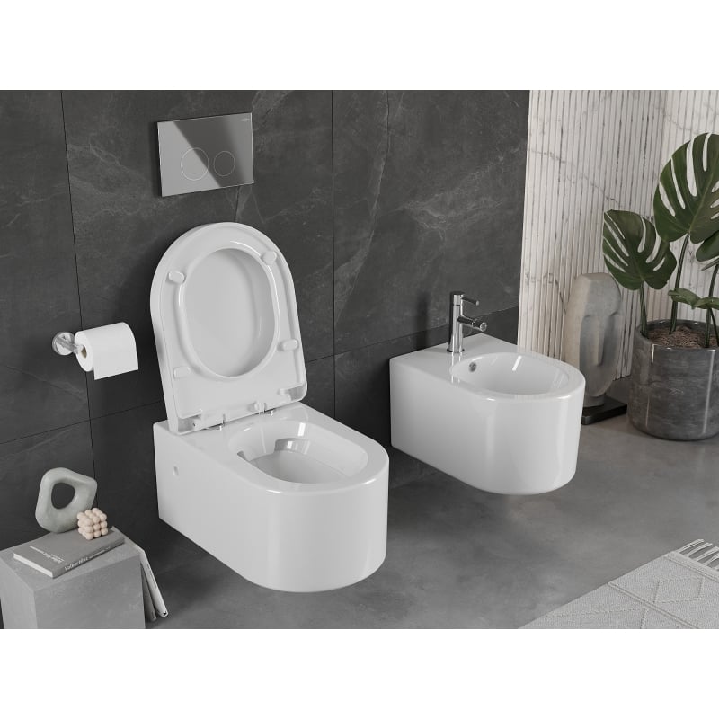 Mexen Sofia miska wc z deską wolnoopadającą twarda, biała połysk - 30798000