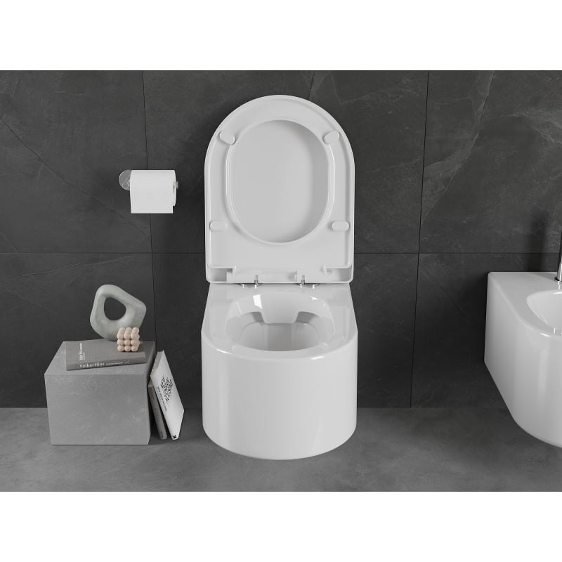 Mexen Sofia miska wc z deską wolnoopadającą twarda, biała połysk - 30798000