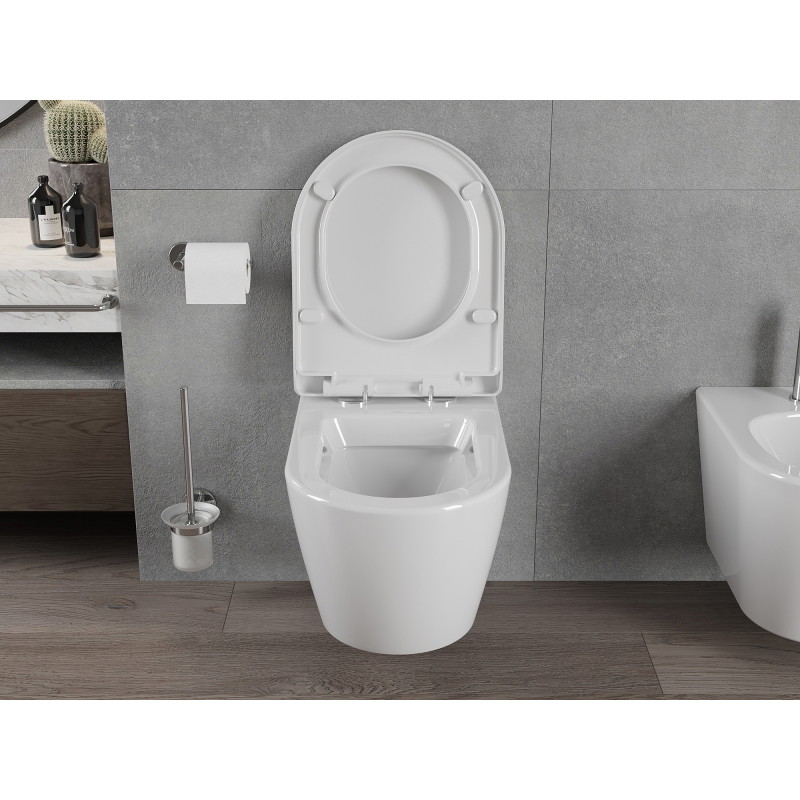 Mexen Rico miska wc z deską wolnoopadającą twarda, biała połysk - 30478000