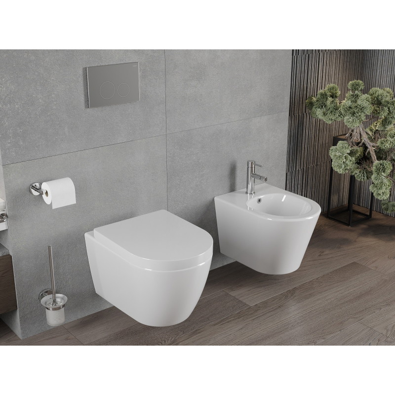 Mexen Rico miska wc z deską wolnoopadającą twarda, biała połysk - 30478000