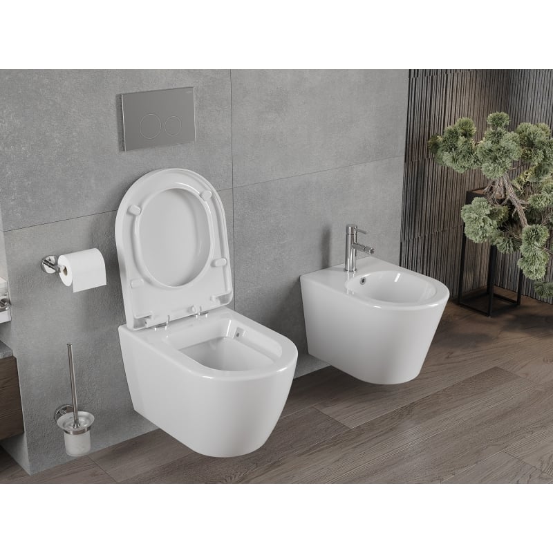 Mexen Rico miska wc z deską wolnoopadającą twarda, biała połysk - 30478000