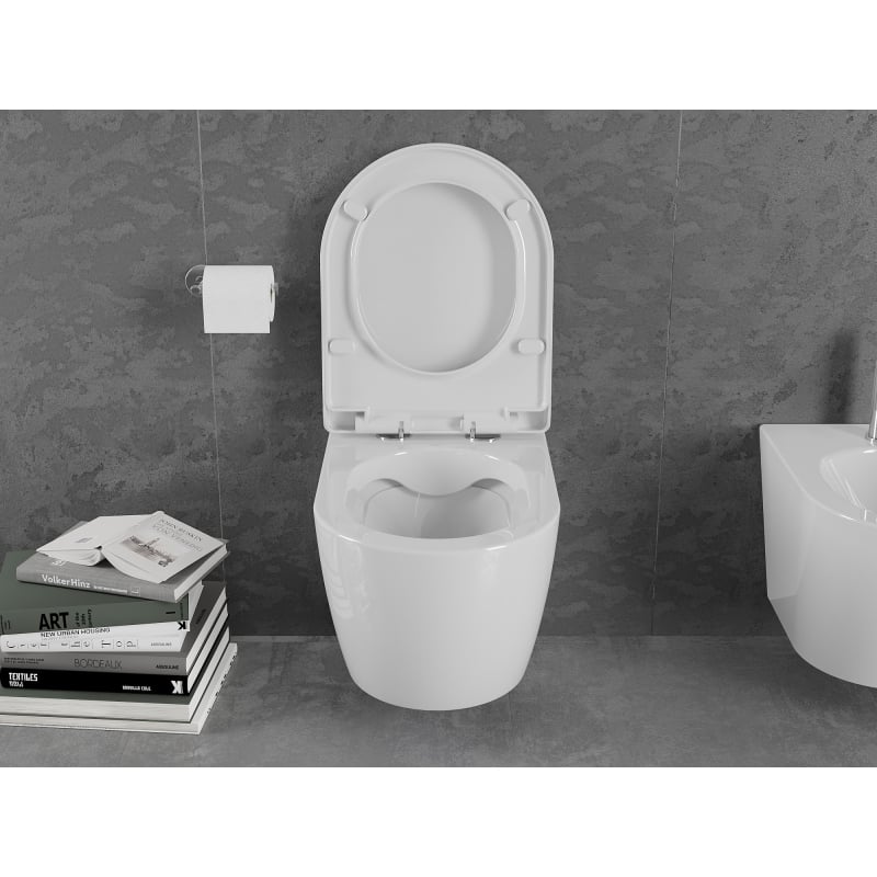 Mexen Lena miska wc z deską wolnoopadającą twarda, biała połysk - 30298000