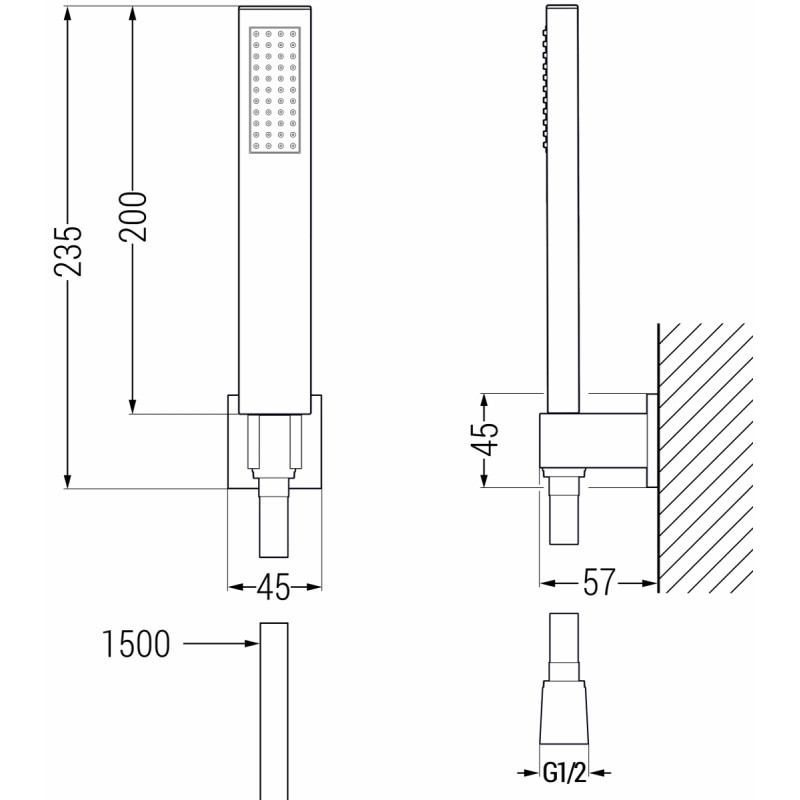 Mexen R-02 zestaw prysznicowy punktowy, gun gray szczotkowany - 785005050-66
