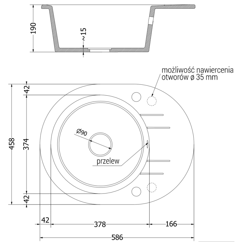 Mexen Kevin zlewozmywak granitowy 1-komorowy z ociekaczem i baterią kuchenną Savita, czarny/srebrny metalik - 6517-73-672601-00