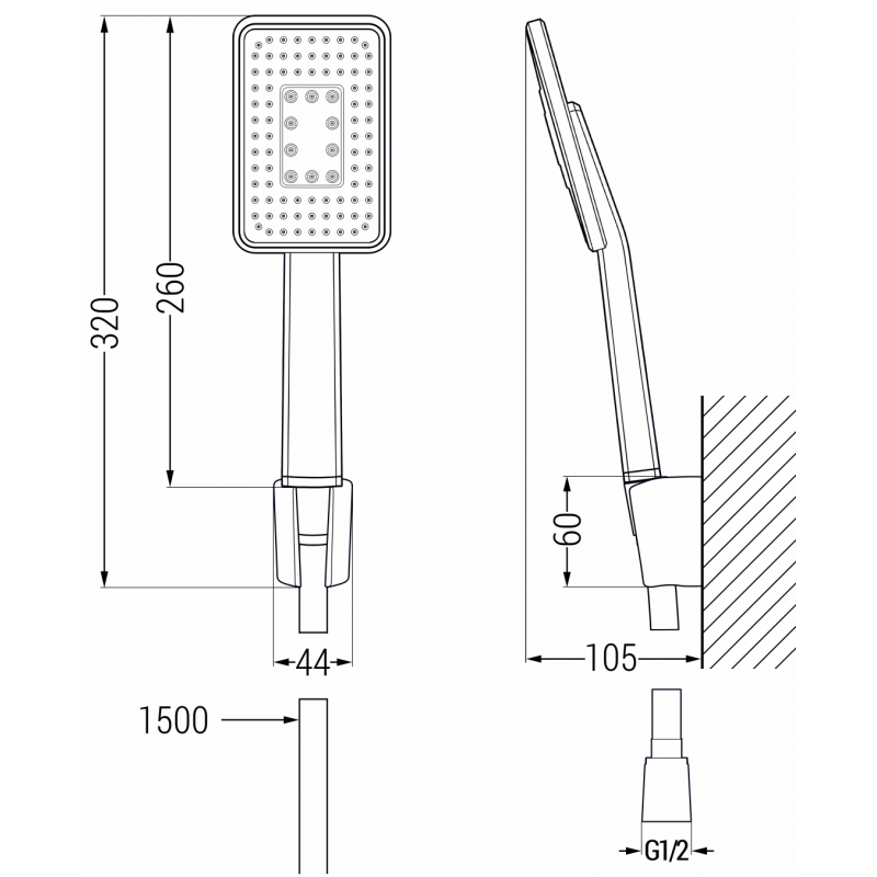 Mexen R-54 zestaw prysznicowy punktowy, biały/chrom - 785545052-21