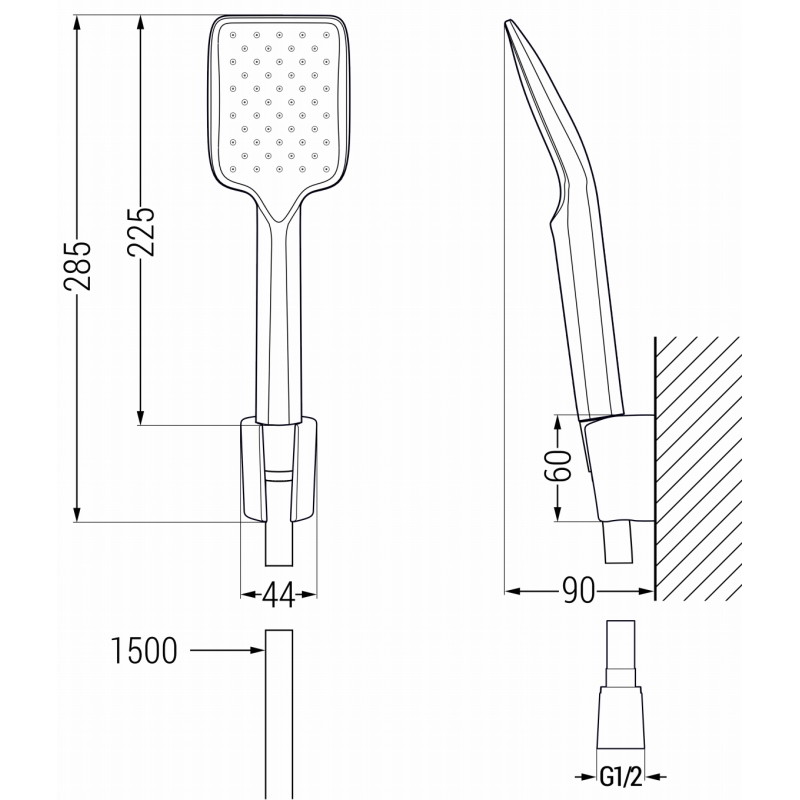 Mexen R-62 zestaw prysznicowy punktowy, gun gray szczotkowany - 785625052-66