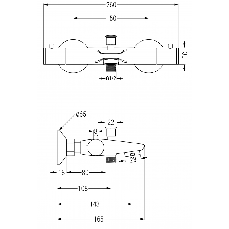 Mexen Nox termostatyczna bateria wannowa, czarna - 77350-70