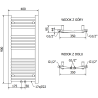 Mexen Ares grzejnik łazienkowy 900 x 400 mm, 312 W, biały - W102-0900-400-00-20