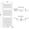 Mexen Ares grzejnik łazienkowy 1200 x 500 mm, 420 W, złoty - W102-1200-500-00-50