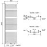 Mexen Ares grzejnik łazienkowy 1800 x 600 mm, 958 W, czarny - W102-1800-600-00-70