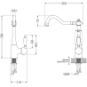 Mexen Pablo zlewozmywak granitowy 1-komorowy z ociekaczem i baterią kuchenną Carla, czarny/srebrny metalik - 6510-73-670700-50