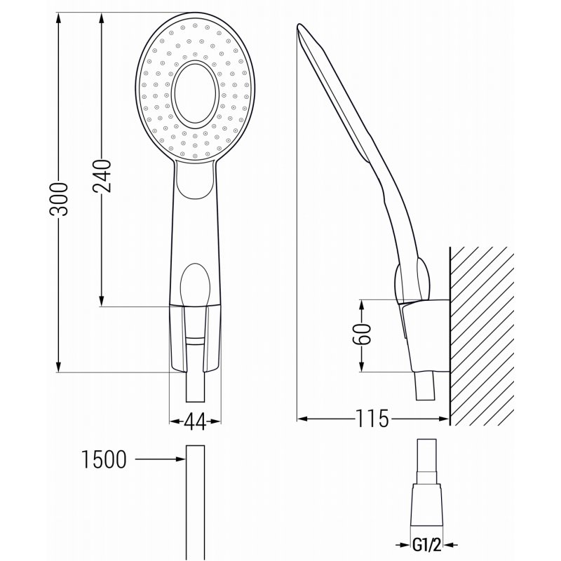 Mexen R-73 zestaw prysznicowy punktowy, chrom/biały - 785735052-02