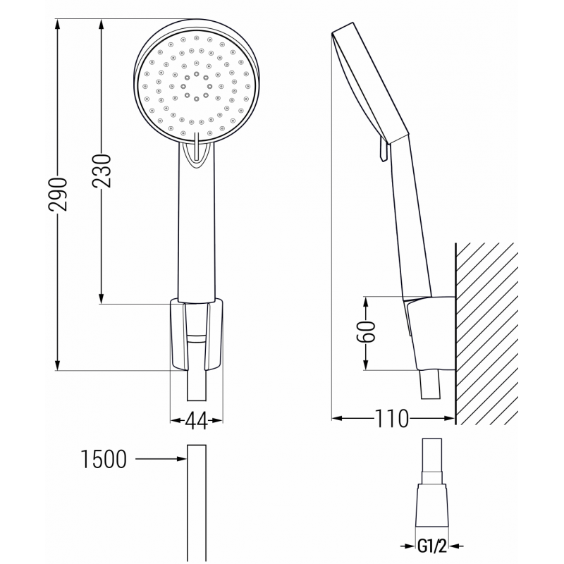 Mexen R-75 zestaw prysznicowy punktowy, chrom/biały - 785755052-02