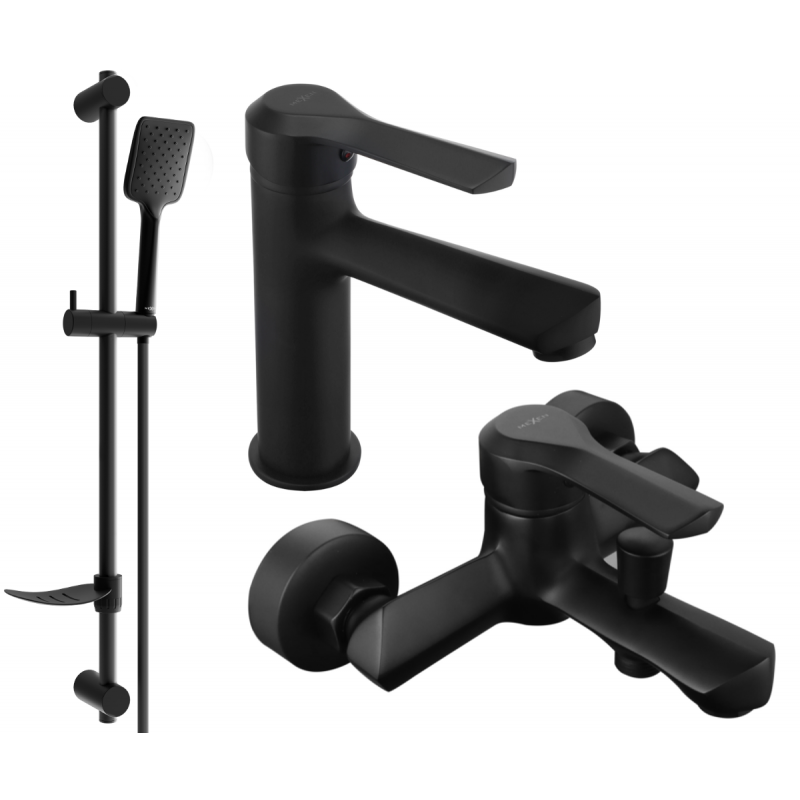 Mexen Sabre DF62 zestaw wannowy, czarny - 72103DF62-70