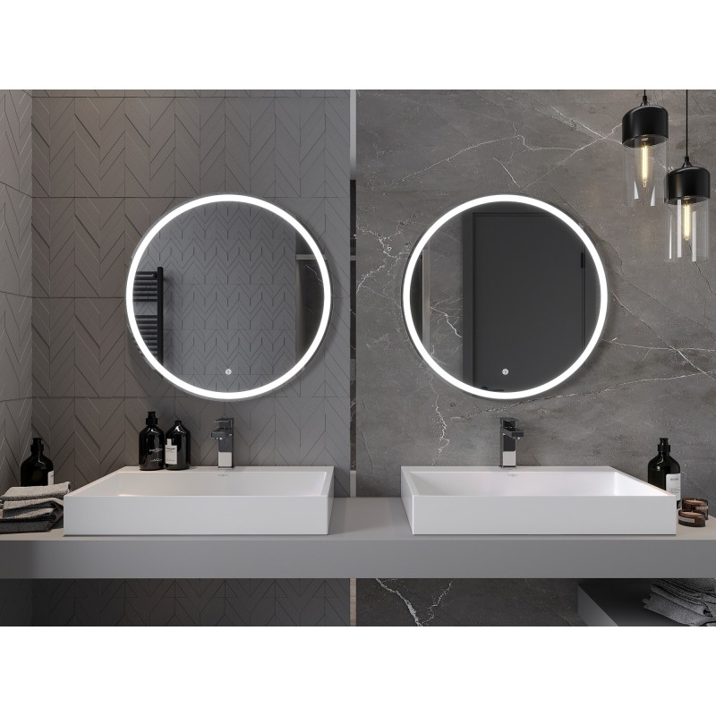 Mexen Gobi lustro łazienkowe podświetlane, okrągłe 70 cm, LED 6000K, antypara - 9801-070-070-611-00
