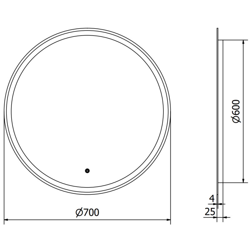 Mexen Gobi lustro łazienkowe podświetlane, okrągłe 70 cm, LED 6000K, antypara - 9801-070-070-611-00