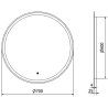 Mexen Gobi lustro łazienkowe podświetlane, okrągłe 70 cm, LED 6000K, antypara - 9801-070-070-611-00