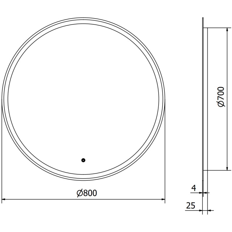 Mexen Gobi lustro łazienkowe podświetlane, okrągłe 80 cm, LED 6000K, antypara - 9801-080-080-611-00