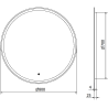 Mexen Gobi lustro łazienkowe podświetlane, okrągłe 80 cm, LED 6000K, antypara - 9801-080-080-611-00