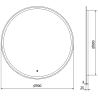 Mexen Gobi lustro łazienkowe podświetlane, okrągłe 90 cm, LED 6000K, antypara - 9801-090-090-611-00