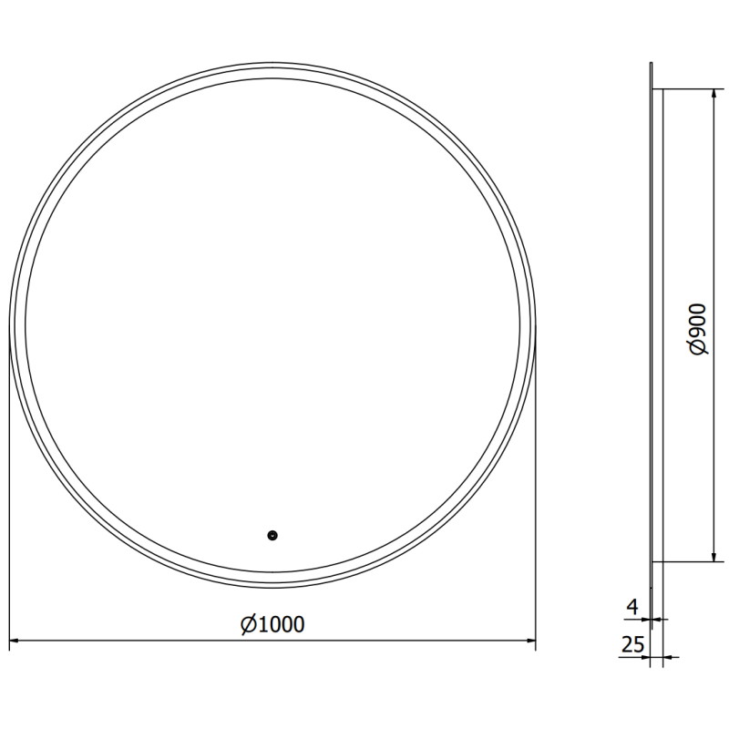 Mexen Gobi lustro łazienkowe podświetlane, okrągłe 100 cm, LED 6000K, antypara - 9801-100-100-611-00
