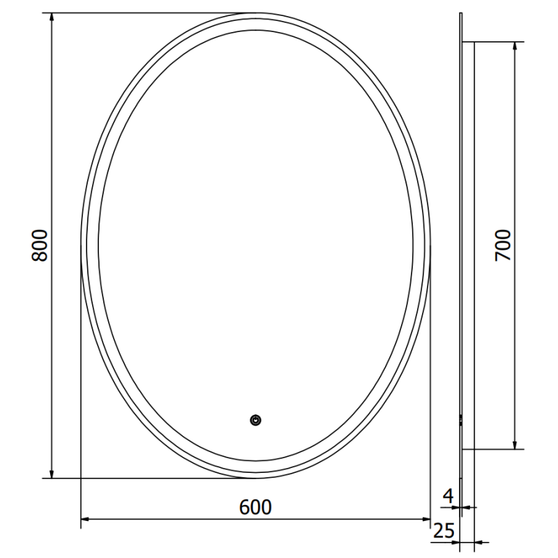 Mexen Elz lustro łazienkowe podświetlane 60 x 80 cm, LED 6000K, antypara - 9802-060-080-611-00