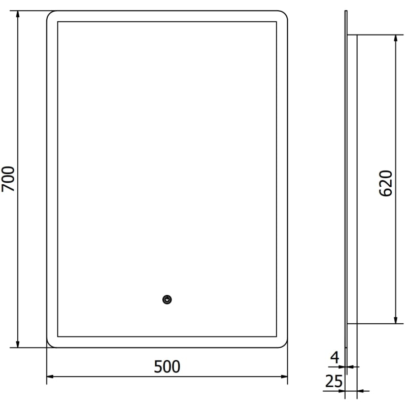 Mexen Navia lustro łazienkowe podświetlane 50 x 70 cm, LED 6000K, antypara - 9803-050-070-611-00