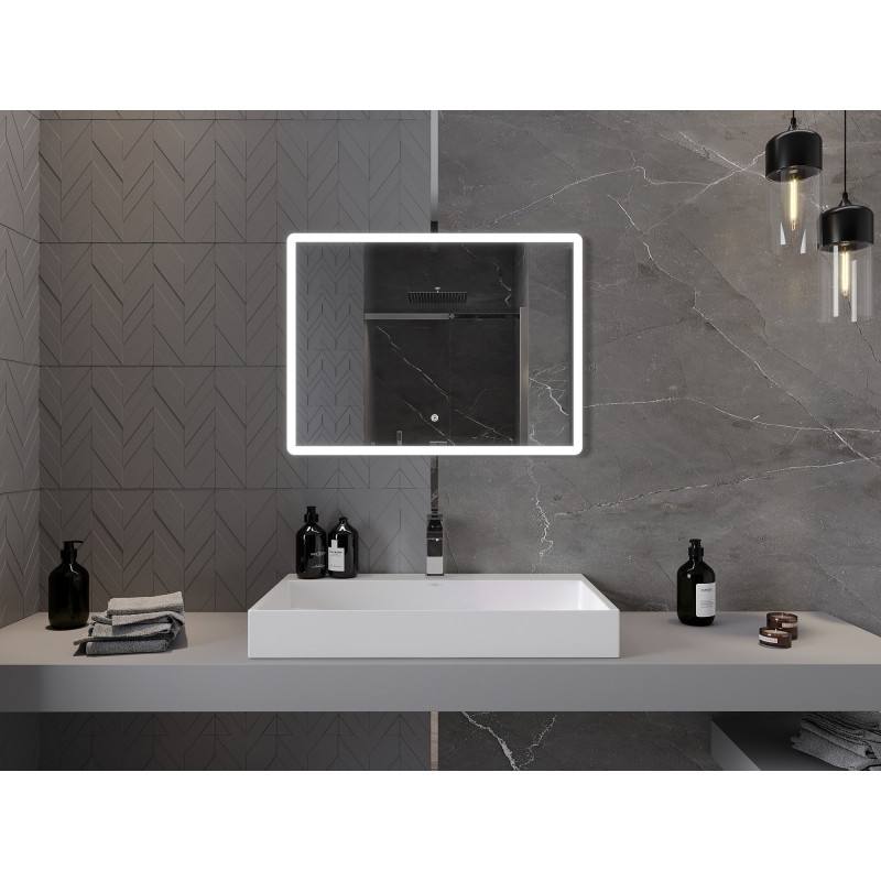 Mexen Navia lustro łazienkowe podświetlane 80 x 60 cm, LED 6000K, antypara - 9803-080-060-611-00