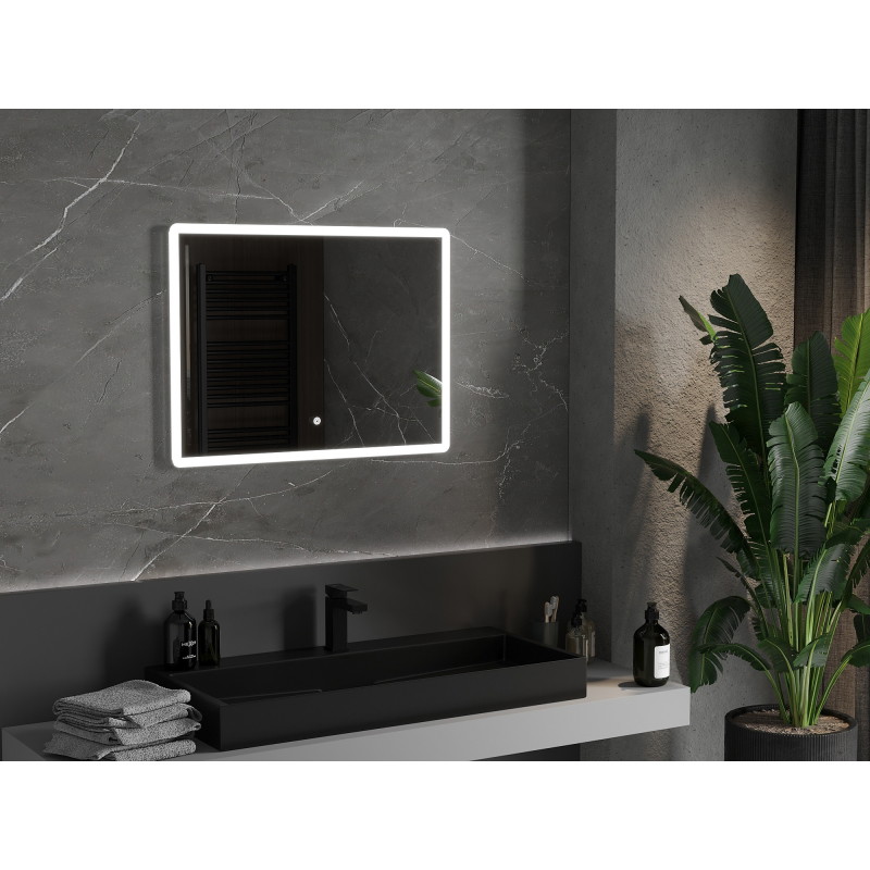 Mexen Navia lustro łazienkowe podświetlane 80 x 60 cm, LED 6000K, antypara - 9803-080-060-611-00