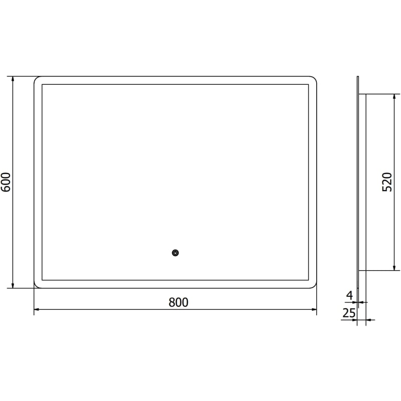 Mexen Navia lustro łazienkowe podświetlane 80 x 60 cm, LED 6000K, antypara - 9803-080-060-611-00