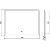 Mexen Navia lustro łazienkowe podświetlane 80 x 60 cm, LED 6000K, antypara - 9803-080-060-611-00