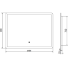 Mexen Navia lustro łazienkowe podświetlane 100 x 80 cm, LED 6000K, antypara - 9803-100-080-611-00
