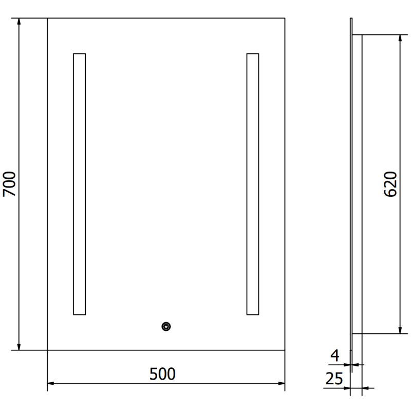 Mexen Remi lustro łazienkowe podświetlane 50 x 70 cm, LED 6000K, antypara - 9804-050-070-611-00