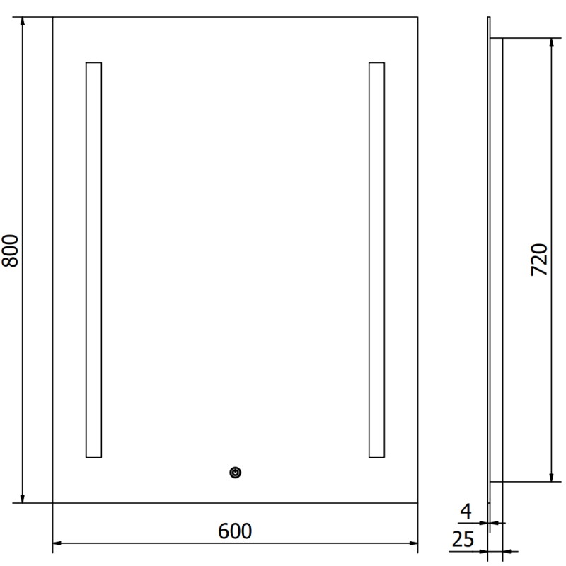 Mexen Remi lustro łazienkowe podświetlane 60 x 80 cm, LED 6000K, antypara - 9804-060-080-611-00