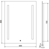 Mexen Remi lustro łazienkowe podświetlane 60 x 80 cm, LED 6000K, antypara - 9804-060-080-611-00