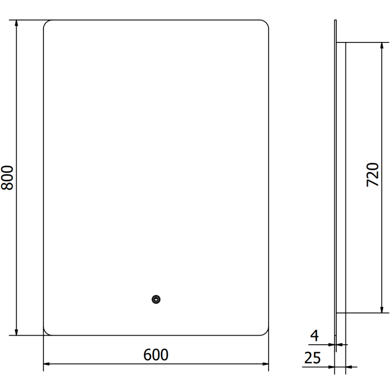 Mexen Sun lustro łazienkowe podświetlane 60 x 80 cm, LED 6000K, antypara - 9807-060-080-611-00