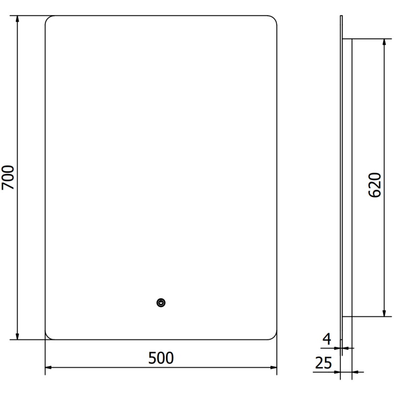 Mexen Sun lustro łazienkowe podświetlane 50 x 70 cm, LED 6000K, antypara - 9807-050-070-611-00